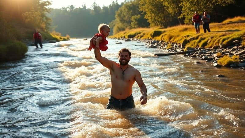 אב גיבור הציל את בנו בנהר הירדן — כוחות החילוץ פעלו במסירות עד הרגע האחרון